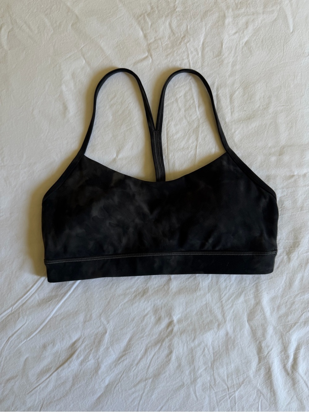 lululemon Flow Y Bra Diamond Dye Graphite Gray Size 8